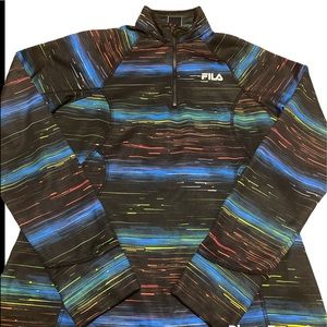 Fila Black and Blue Polo Long Sleeve Tee.